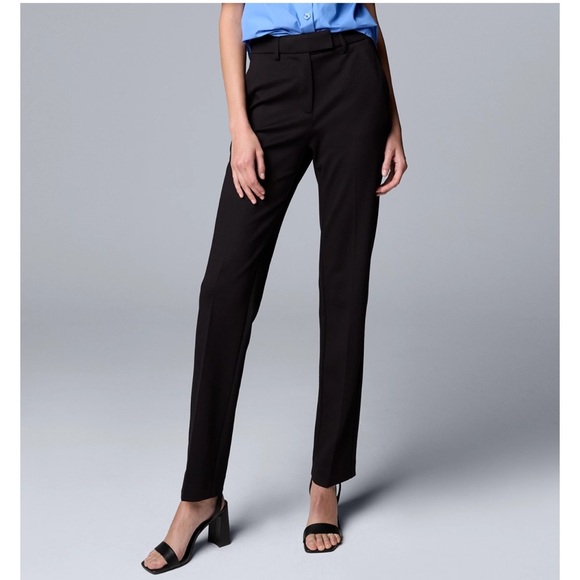 Simply Vera Vera Wang Black Straight Leg Pants - Picture 1 of 8